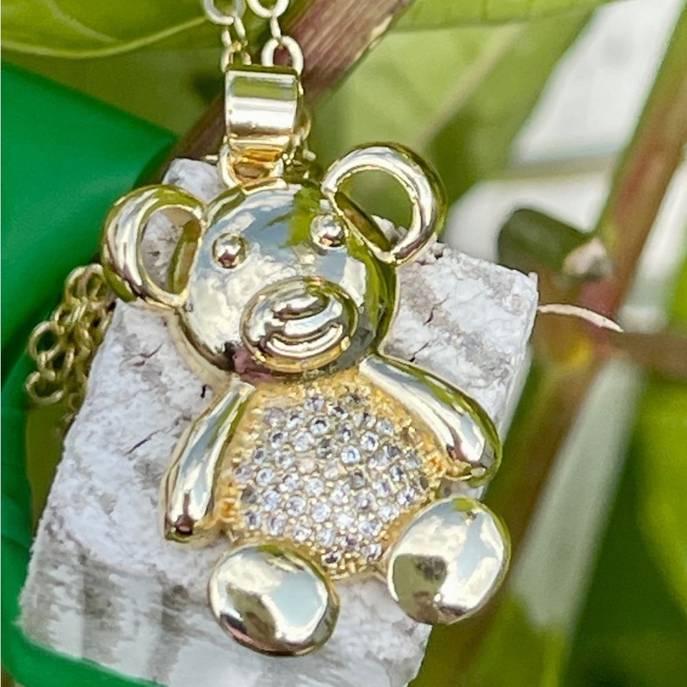 24K Gold plated Bear Pendant with Chain